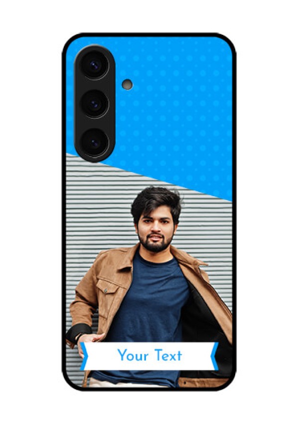 Samsung Galaxy S24 5G Custom Glass Phone Case - Simple Blue Color Design