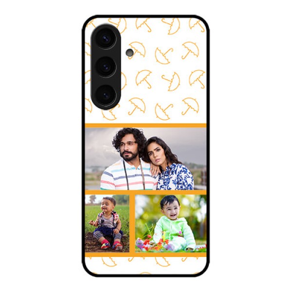 Samsung Galaxy S24 5G Custom Glass Phone Case - Yellow Pattern Design Samsung Galaxy S24 5G Custom Glass Phone Case - Yellow Pattern Design