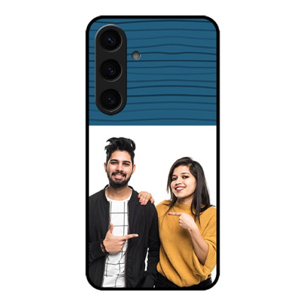 Samsung Galaxy S24 5G Custom Glass Phone Case - Blue Pattern Cover Design Samsung Galaxy S24 5G Custom Glass Phone Case - Blue Pattern Cover Design