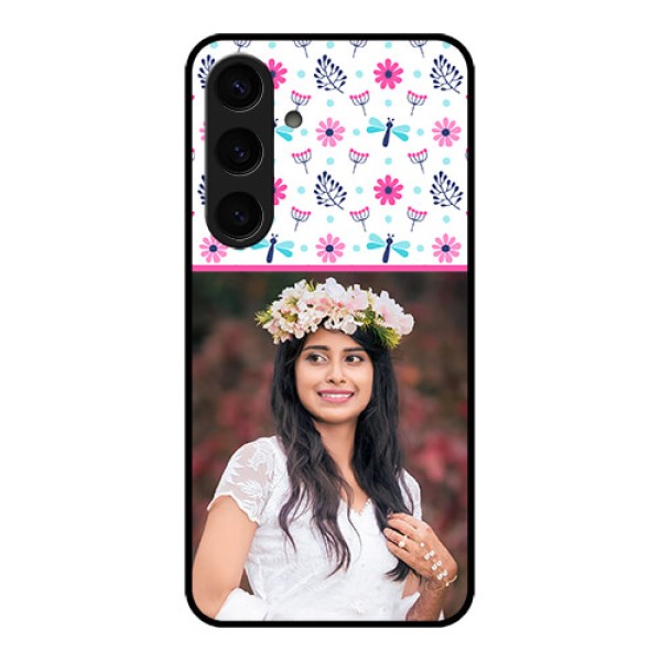 Samsung Galaxy S24 5G Custom Glass Phone Case - Colorful Flower Design Samsung Galaxy S24 5G Custom Glass Phone Case - Colorful Flower Design