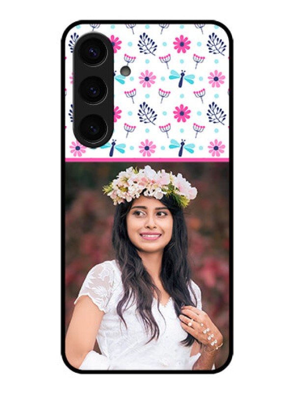 Custom Samsung Galaxy S24 5G Custom Glass Phone Case - Colorful Flower Design