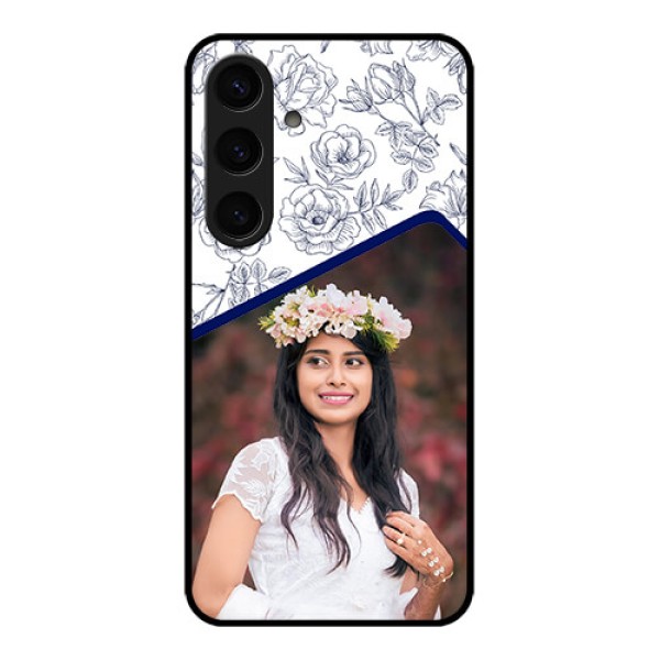 Samsung Galaxy S24 5G Custom Glass Phone Case - Classy Floral Design Samsung Galaxy S24 5G Custom Glass Phone Case - Classy Floral Design