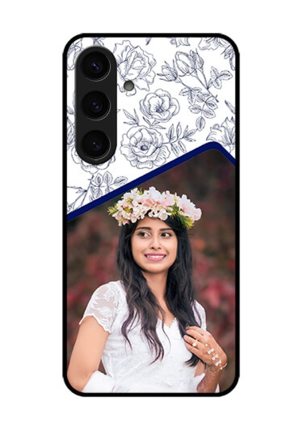 Samsung Galaxy S24 5G Custom Glass Phone Case - Classy Floral Design