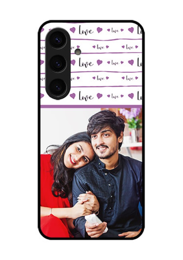 Samsung Galaxy S24 5G Custom Glass Phone Case - Couples Heart Design