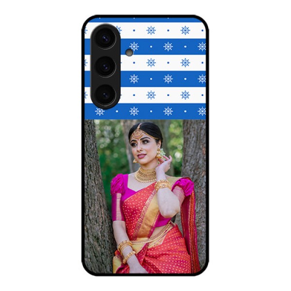 Samsung Galaxy S24 5G Custom Glass Phone Case - Snow Pattern Design Samsung Galaxy S24 5G Custom Glass Phone Case - Snow Pattern Design
