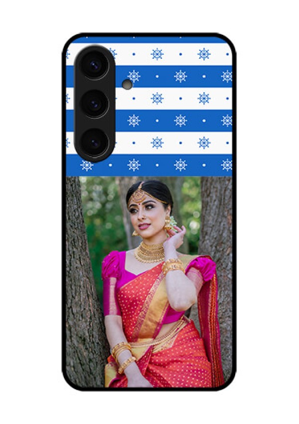 Samsung Galaxy S24 5G Custom Glass Phone Case - Snow Pattern Design