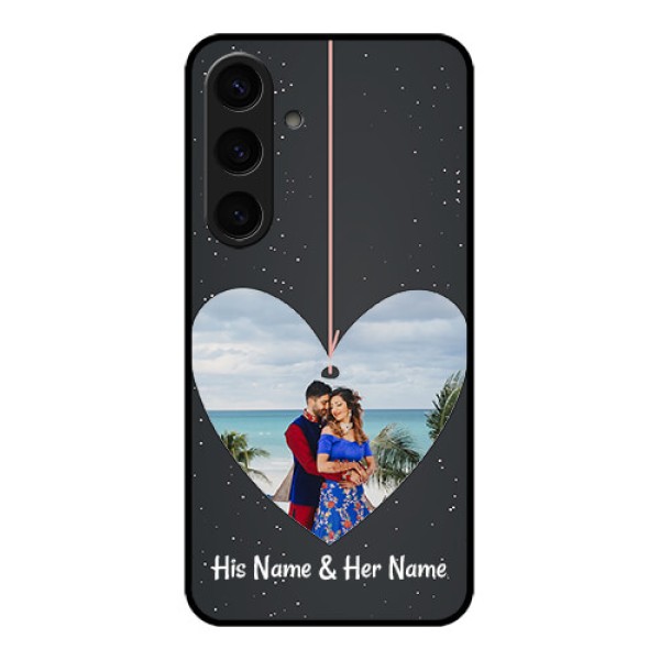 Samsung Galaxy S24 5G Custom Glass Phone Case - Hanging Heart Design Samsung Galaxy S24 5G Custom Glass Phone Case - Hanging Heart Design