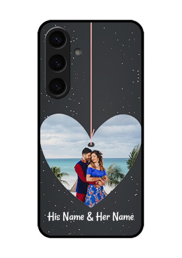 Samsung Galaxy S24 5G Custom Glass Phone Case - Hanging Heart Design