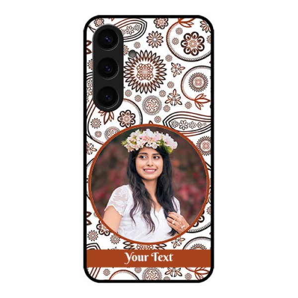 Samsung Galaxy S24 5G Custom Glass Phone Case - Abstract Flower Design