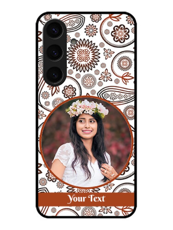 Custom Samsung Galaxy S24 5G Custom Glass Phone Case - Abstract Flower Design