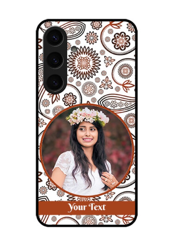 Samsung Galaxy S24 5G Custom Glass Phone Case - Abstract Flower Design