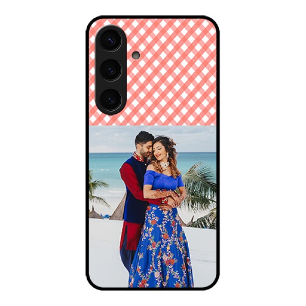 Samsung Galaxy S24 5G Custom Glass Phone Case - Pink Pattern Design Samsung Galaxy S24 5G Custom Glass Phone Case - Pink Pattern Design