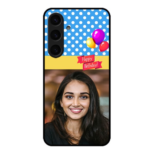 Samsung Galaxy S24 5G Custom Glass Phone Case - Happy Birthday Design Samsung Galaxy S24 5G Custom Glass Phone Case - Happy Birthday Design
