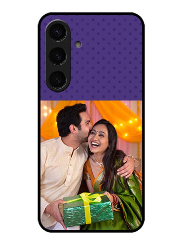 Custom Samsung Galaxy S24 5G Custom Glass Phone Case - Violet Colored Pattern Design