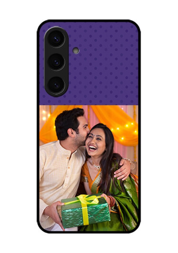 Samsung Galaxy S24 5G Custom Glass Phone Case - Violet Colored Pattern Design