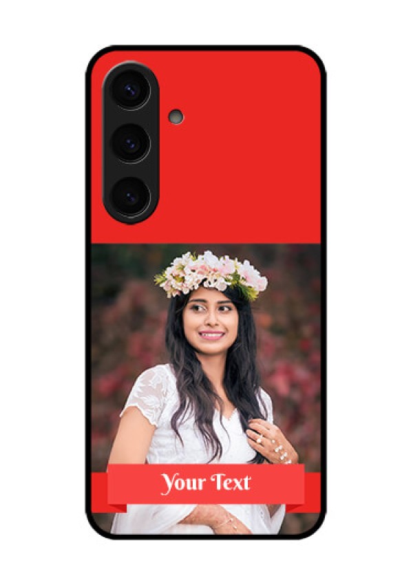 Samsung Galaxy S24 5G Custom Glass Phone Case - Simple Red Color Design