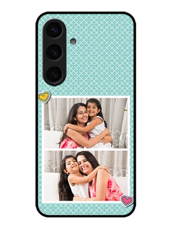 Custom Samsung Galaxy S24 5G Custom Glass Phone Case - 2 Image Holder With Pattern Design