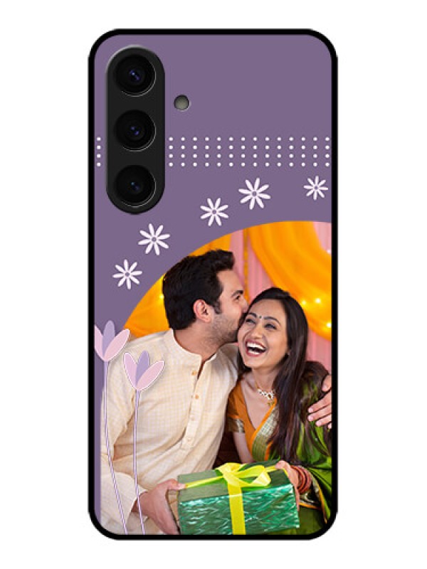 Custom Samsung Galaxy S24 5G Custom Glass Phone Case - Lavender Flowers Design