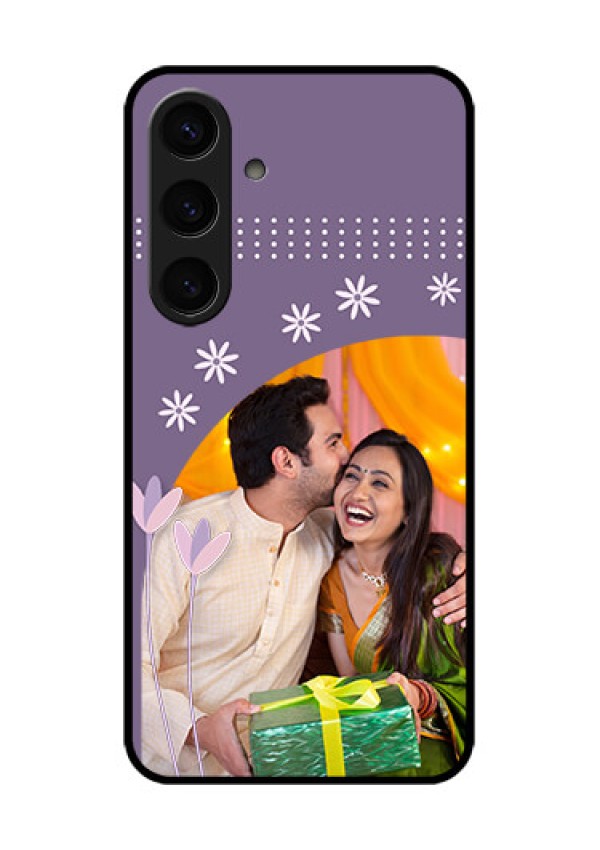 Samsung Galaxy S24 5G Custom Glass Phone Case - Lavender Flowers Design