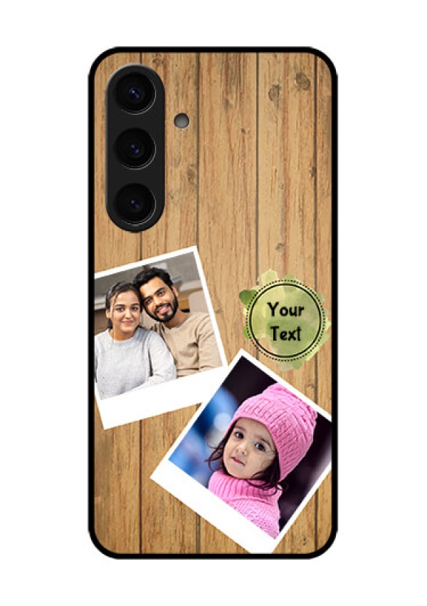 Samsung Galaxy S24 5G Custom Glass Phone Case - Wooden Texture Design