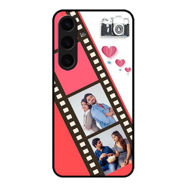 Samsung Galaxy S24 5G Custom Glass Phone Case - 3 Image Holder With Film Reel Samsung Galaxy S24 5G Custom Glass Phone Case - 3 Image Holder With Film Reel
