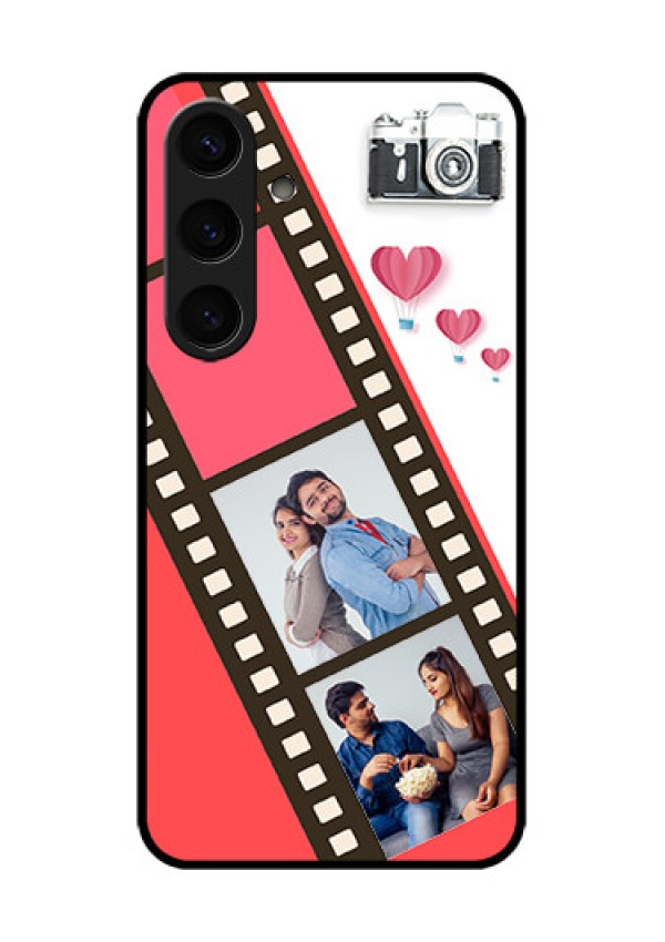 Samsung Galaxy S24 5G Custom Glass Phone Case - 3 Image Holder With Film Reel