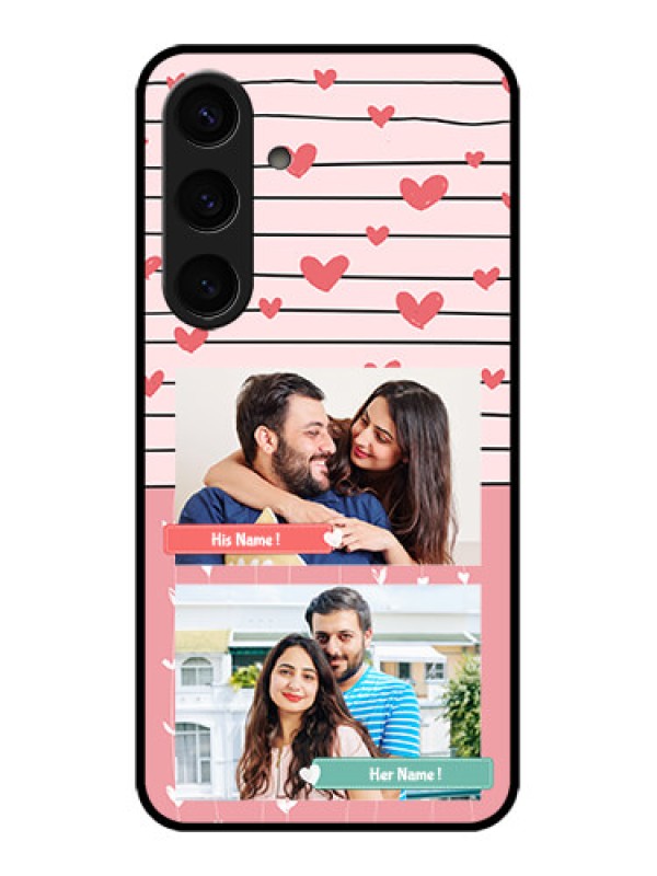 Custom Samsung Galaxy S24 5G Custom Glass Phone Case - Photo With Heart Design