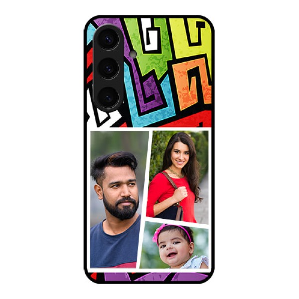Samsung Galaxy S24 5G Custom Glass Phone Case - Graffiti Pattern Design Samsung Galaxy S24 5G Custom Glass Phone Case - Graffiti Pattern Design