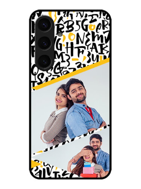 Custom Samsung Galaxy S24 5G Custom Glass Phone Case - Letters Pattern Design