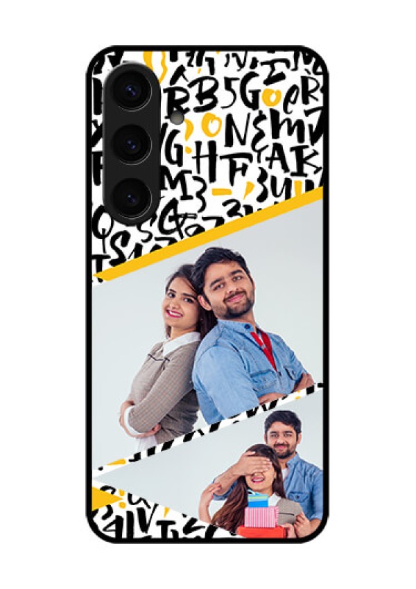 Samsung Galaxy S24 5G Custom Glass Phone Case - Letters Pattern Design