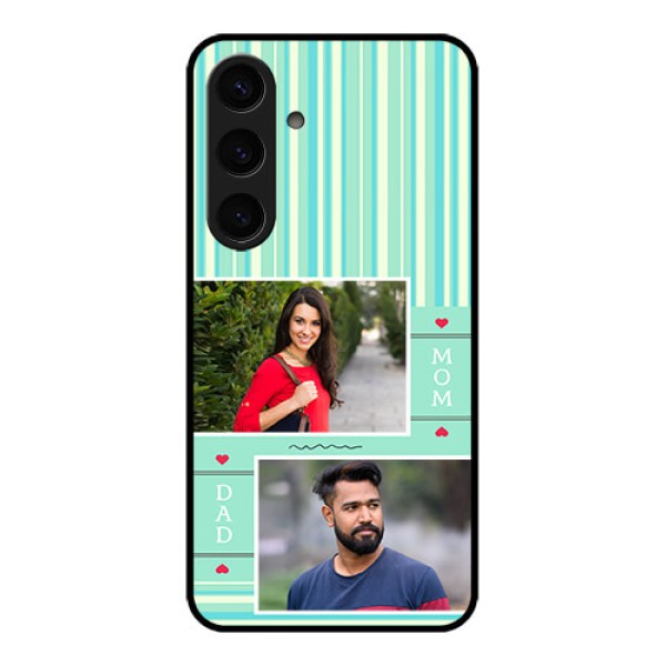 Samsung Galaxy S24 5G Custom Glass Phone Case - Mom & Dad Pic Design Samsung Galaxy S24 5G Custom Glass Phone Case - Mom & Dad Pic Design