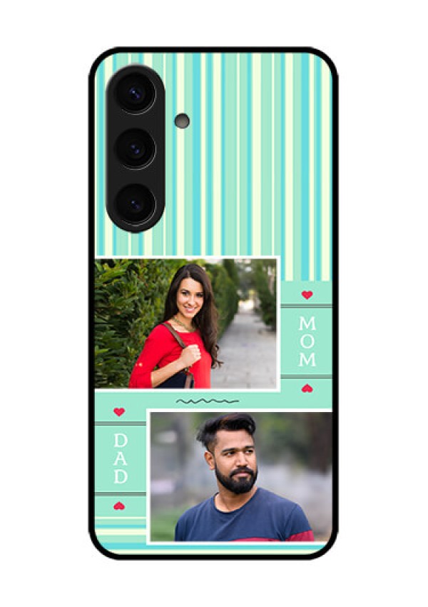 Samsung Galaxy S24 5G Custom Glass Phone Case - Mom & Dad Pic Design