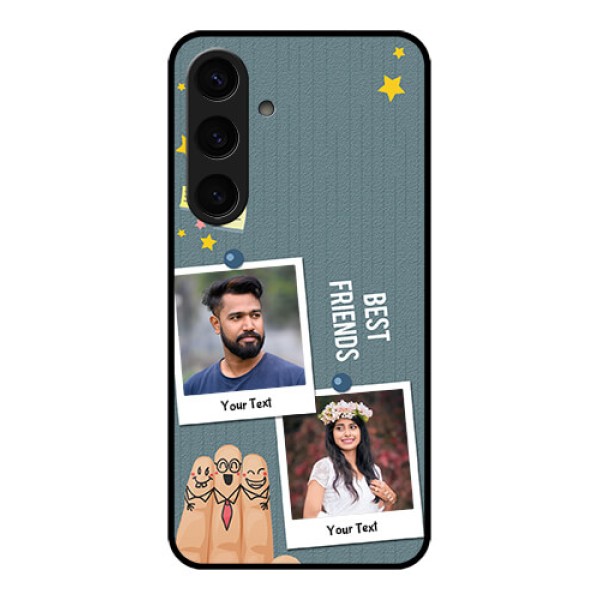 Samsung Galaxy S24 5G Custom Glass Phone Case - Sticky Frames And Friendship Design Samsung Galaxy S24 5G Custom Glass Phone Case - Sticky Frames And Friendship Design