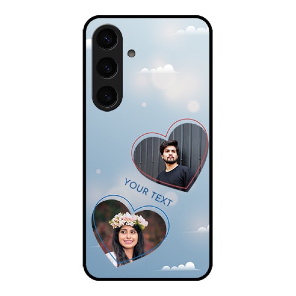 Samsung Galaxy S24 5G Custom Glass Phone Case - Blue Color Couple Design Samsung Galaxy S24 5G Custom Glass Phone Case - Blue Color Couple Design