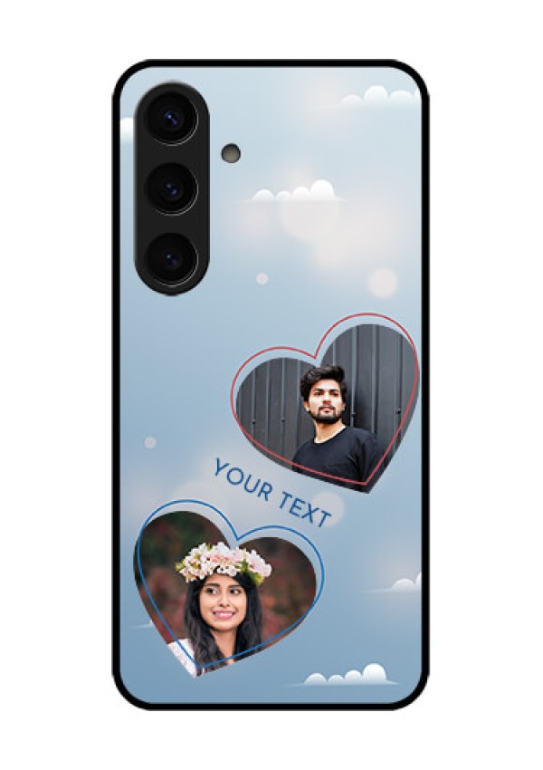 Samsung Galaxy S24 5G Custom Glass Phone Case - Blue Color Couple Design