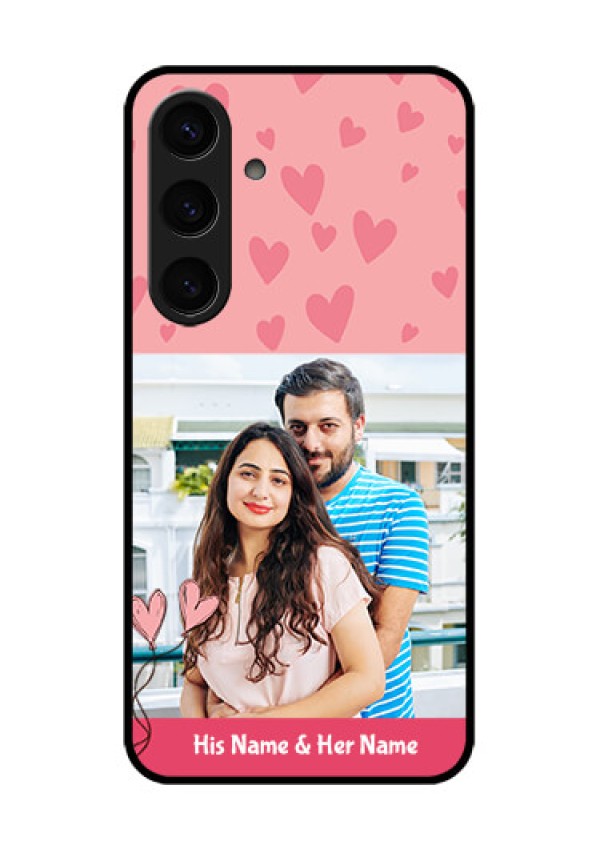 Samsung Galaxy S24 5G Custom Glass Phone Case - Love Design Peach Color