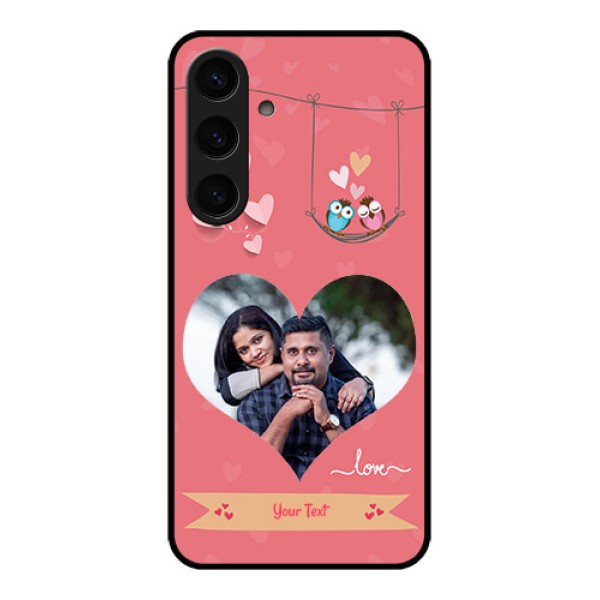 Samsung Galaxy S24 5G Custom Glass Phone Case - Peach Color Love Design Samsung Galaxy S24 5G Custom Glass Phone Case - Peach Color Love Design