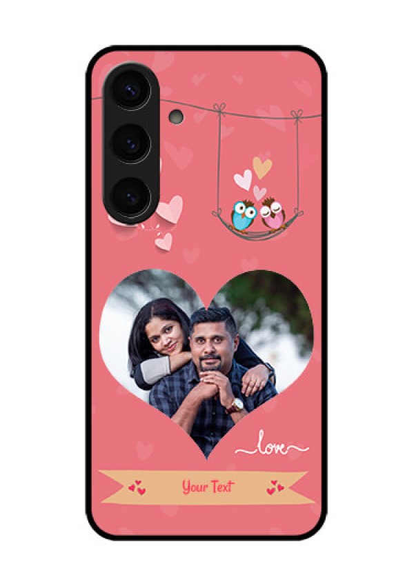 Samsung Galaxy S24 5G Custom Glass Phone Case - Peach Color Love Design