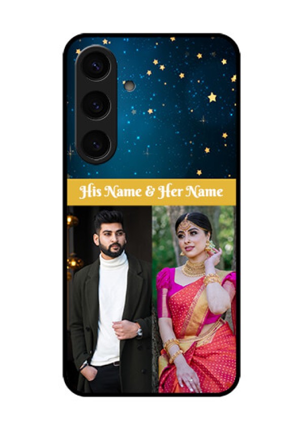 Samsung Galaxy S24 5G Custom Glass Phone Case - Galaxy Stars Backdrop Design