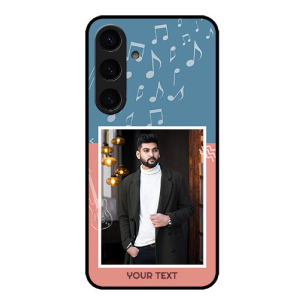 Samsung Galaxy S24 5G Custom Glass Phone Case - With Color Musical Note Design Samsung Galaxy S24 5G Custom Glass Phone Case - With Color Musical Note Design