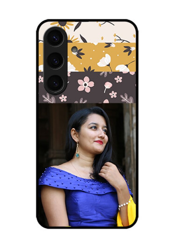 Samsung Galaxy S24 5G Custom Glass Phone Case - Stylish Floral Design