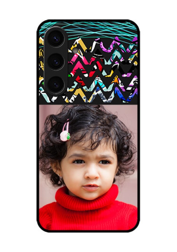 Samsung Galaxy S24 5G Custom Glass Phone Case - Neon Abstract Design