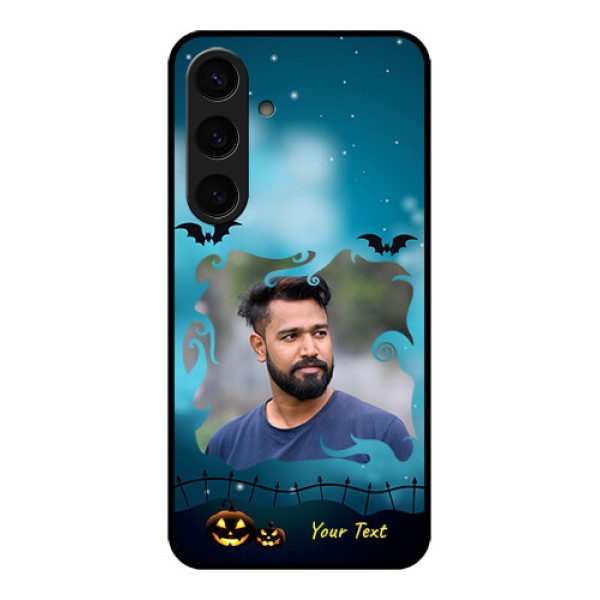Samsung Galaxy S24 5G Custom Glass Phone Case - Halloween Frame Design Samsung Galaxy S24 5G Custom Glass Phone Case - Halloween Frame Design