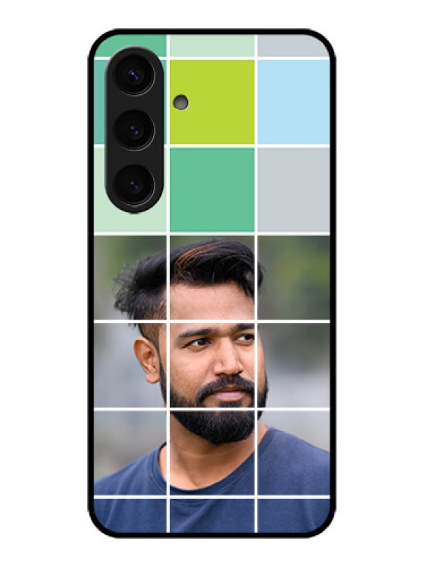 Custom Samsung Galaxy S24 5G Custom Glass Phone Case - With White Box Pattern