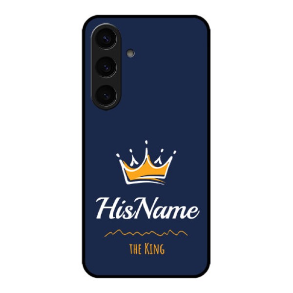 Samsung Galaxy S24 5G Custom Glass Phone Case - King With Name Design