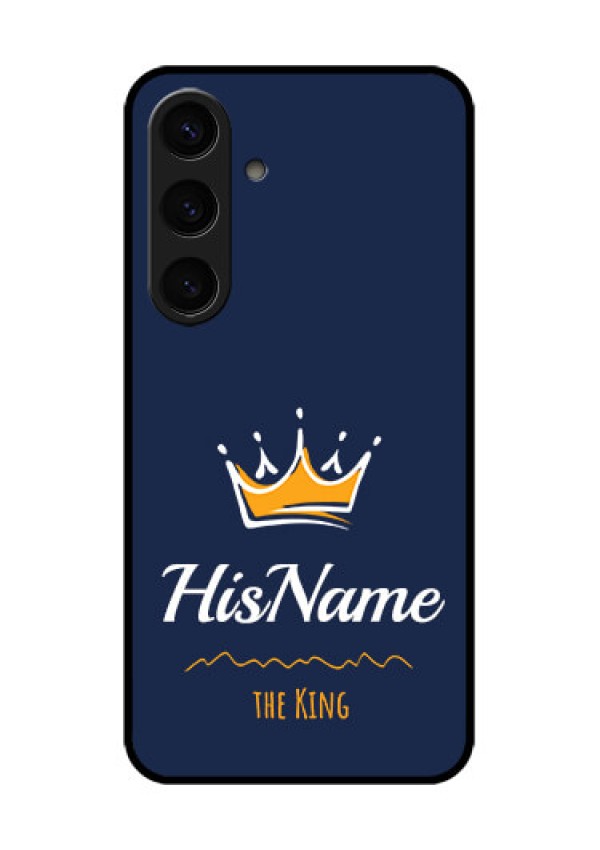 Samsung Galaxy S24 5G Custom Glass Phone Case - King With Name Design