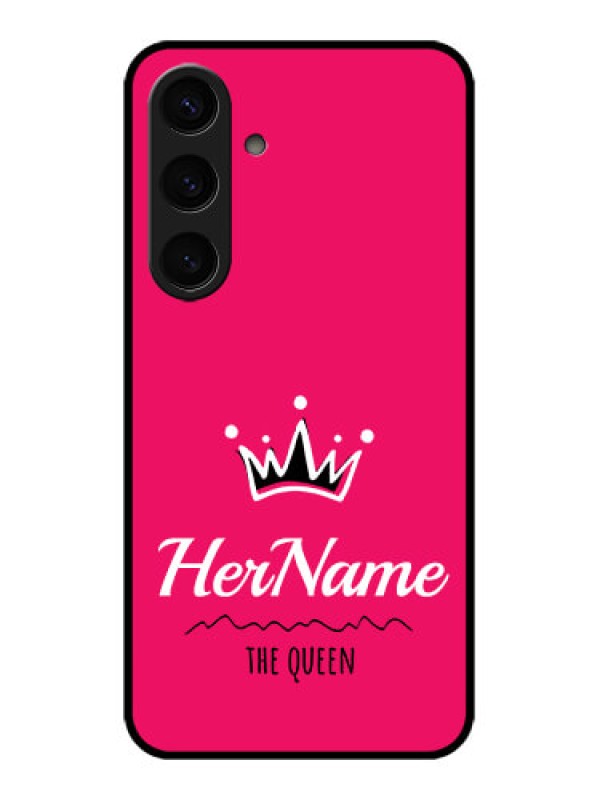 Custom Samsung Galaxy S24 5G Custom Glass Phone Case - Queen With Name Design