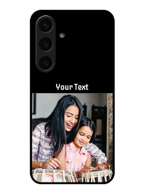 Custom Samsung Galaxy S24 5G Custom Glass Phone Case - Photo With Name Design