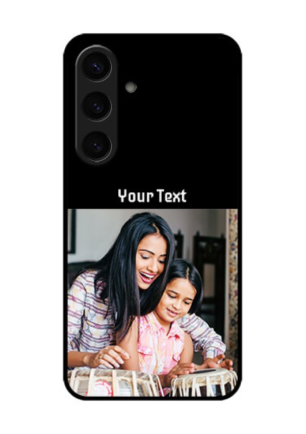 Samsung Galaxy S24 5G Custom Glass Phone Case - Photo With Name Design