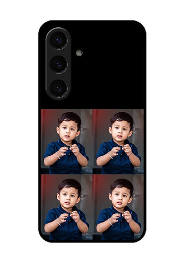 Samsung Galaxy S24 5G Custom Glass Phone Case - 4 Image Holder Design